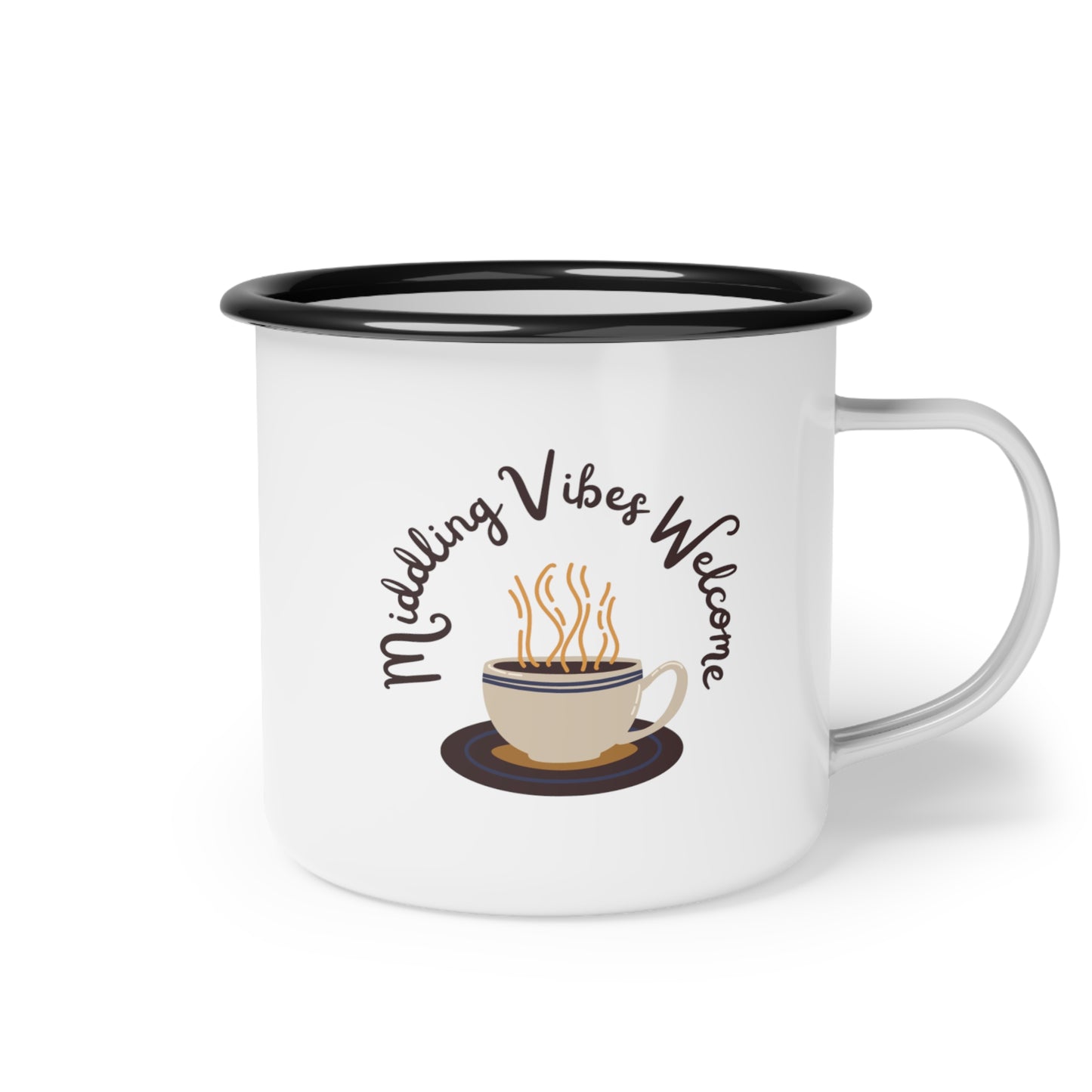 Middling Vibes Welcome Enamel Steel Camp Mug